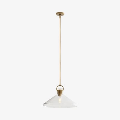 Lumicona Wide Cone Pendant Light – Clear Glass Design with Industrial Style for Kitchens U17