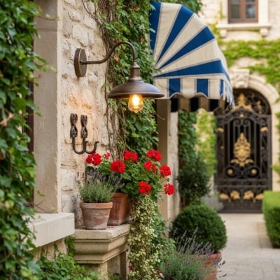 솔렌보 장식용 그릇 모양 빈티지 벽걸이 조명 - 정원용 외부 조명 T1078