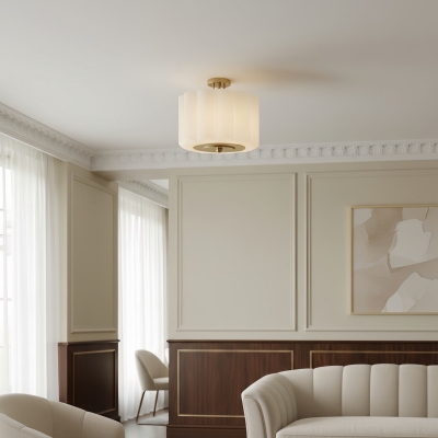 Enoravelo Farmhouse Ceiling Fixture - Scalloped Glass Shade with Vintage Design for Interiors T1076