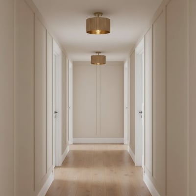 Flutera Fluted Drum Ceiling Light – Farmhouse Textured Flush Mount  Lighting for Living and Bedroom T1090