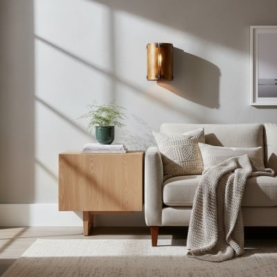 러스티본 러스틱 벽걸이 조명 - 곡선형 금속 갓, 빈티지 스타일, 침실용 T1089