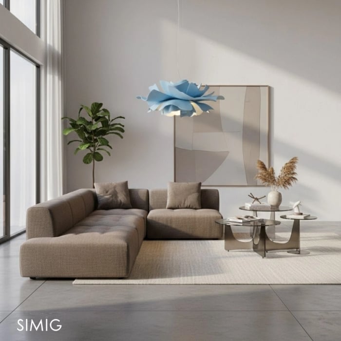 Suspension Fleur Scandinave – Luminaire Fleur Blanche au Style Aérien S131