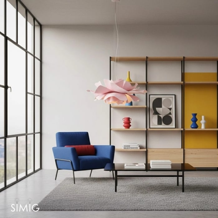 Suspension Fleur Scandinave – Luminaire Fleur Blanche au Style Aérien S131