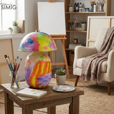 Creative Painted Finish Table Lamp – Stylish Light for Interior Spaces S392