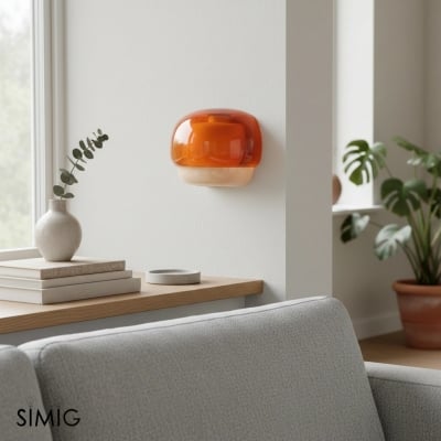 Kinkiet szklany warstwowy zapewniający ciepłe oświetlenie otoczenia S236