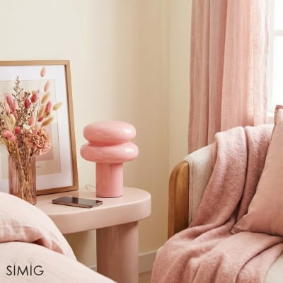 Lampe à Poser en Verre Opalescent Baya - Petite Lampe de Table Bauhaus Moderne pour Cuisine T422