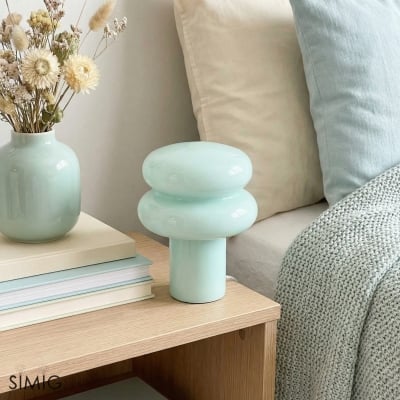 Lampe à Poser en Verre Opalescent Baya - Petite Lampe de Table Bauhaus Moderne pour Cuisine T422