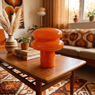 Lampe à Poser en Verre Opalescent Baya - Petite Lampe de Table Bauhaus Moderne pour Cuisine T422