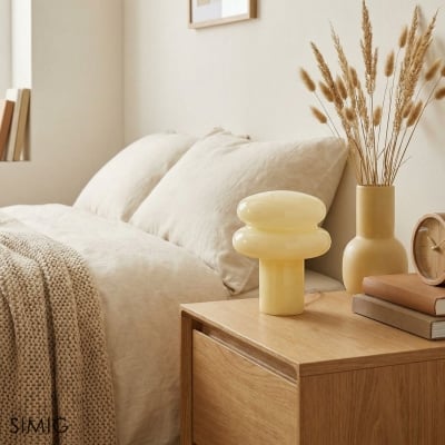 Kleine Opal-Tischlampe - Pilzglaslampe für Wohnzimmer T422