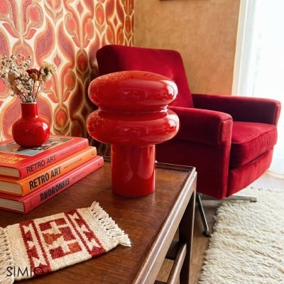 Lampe à Poser en Verre Opalescent Baya - Petite Lampe de Table Bauhaus Moderne pour Cuisine T422