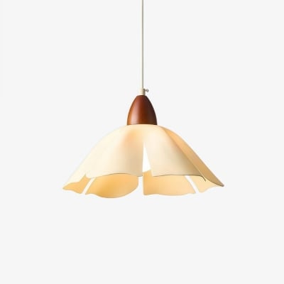 フレンチミニマリスト クリーミーペンダントライト – 寝室用彫刻的な小型吊り下げランプ S402