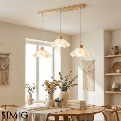 Petal Pendant Light - Modern Acrylic and Wood Dining Room S400