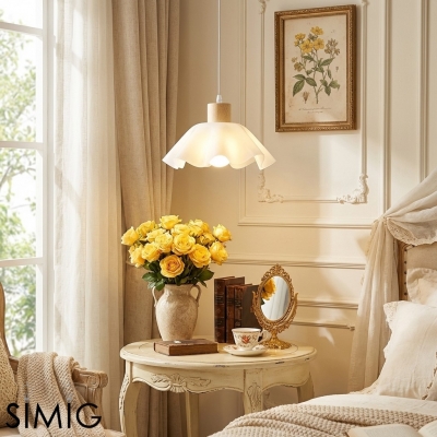 Petal Pendant Light - Modern Acrylic and Wood Dining Room S400