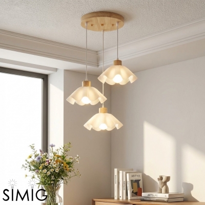 Petal Pendant Light - Modern Acrylic and Wood Dining Room S400