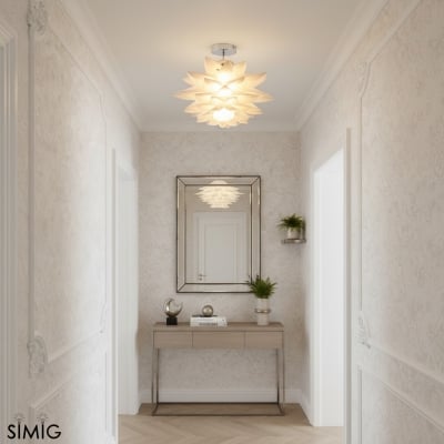 Skulptural taklampa med kronblad – Modern lampa för vardagsrum S406