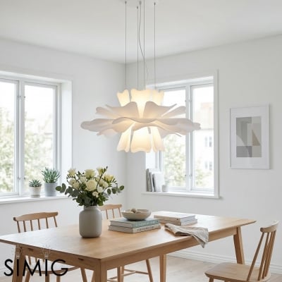 Modern blommig pendellampa – Skulptural lampa för vardagsrum S403