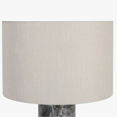 Minimalist Travertine Table Lamp – Linen Shade Bedside Light for Bedroom S409