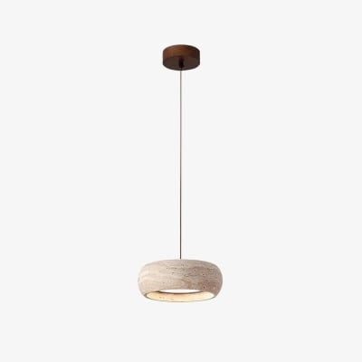 Travertin Donut Pendellampa – Minimalistisk stenlampa för matsal S410