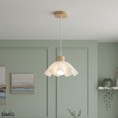Petal Pendant Light - Modern Acrylic and Wood Dining Room S400