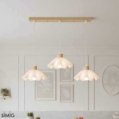 Petal Pendant Light - Modern Acrylic and Wood Dining Room S400