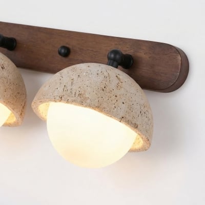 Natural Travertine Wall Sconce – Minimalist Globe Lamp for Hallway S411