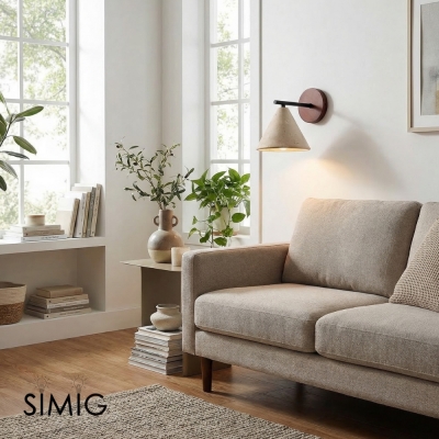 Travertijn walnoot kegel wandlamp - Natuurstenen wandlamp M56