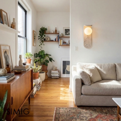 Lampe Murale en Travertin - Design Skateboard Moderne pour Chambre S326