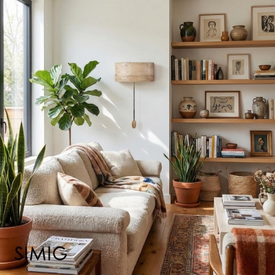 Artystyczna lampa ścienna w kształcie maski z trawertynu S324