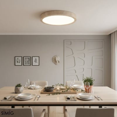 Plafonnier rond en travertin nordique pour salon S298