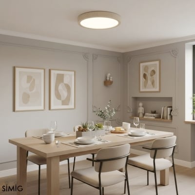 Plafonnier rond en travertin nordique pour salon S298