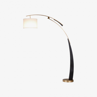 Lámpara de pie moderna AstraLoop con forma de arco y tela: elegante diseño curvo de metal para interiores T1142