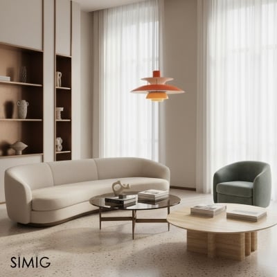 Dänische Mehrschichtige Metall Pendelleuchte S107