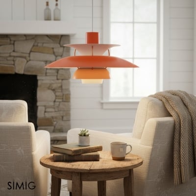 Dänische Mehrschichtige Metall Pendelleuchte S107