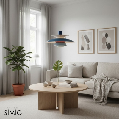 Dänische Mehrschichtige Metall Pendelleuchte S107