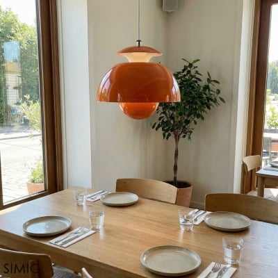 Lámpara colgante nórdica de metal con forma de capullo de flor S97