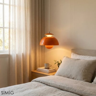 Lámpara colgante nórdica de metal con forma de capullo de flor S97