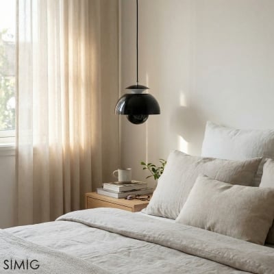 Lámpara colgante nórdica de metal con forma de capullo de flor S97