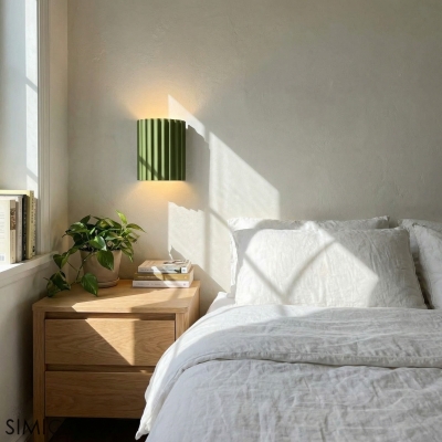 Aplique de pared minimalista de resina acanalada S104