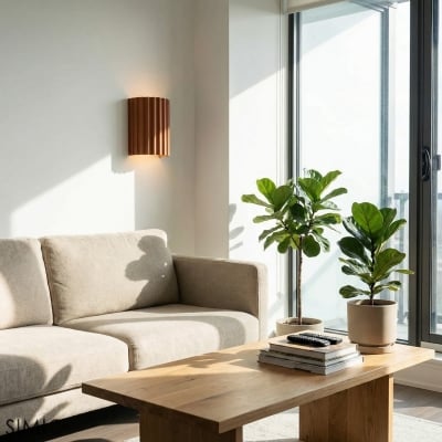 Aplique de pared minimalista de resina acanalada S104