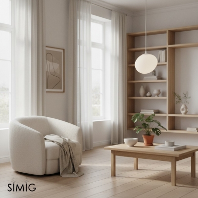 Lámpara colgante Pebble Orb Deco de vidrio lechoso S161