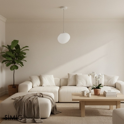 Lámpara colgante Pebble Orb Deco de vidrio lechoso S161