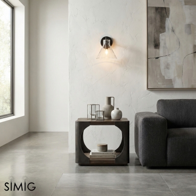 Applique doppia in vetro riciclato Glavira - Illuminazione da parete per interni in ottone T049