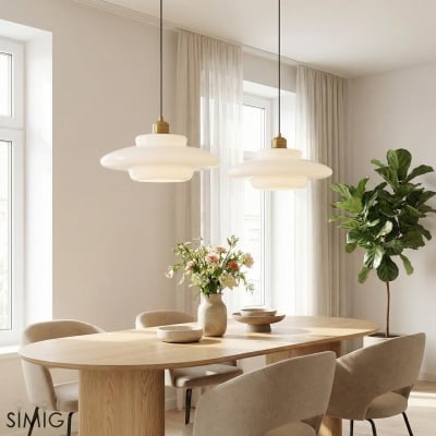 Lámpara colgante de vidrio multicapa de mediados de siglo S93