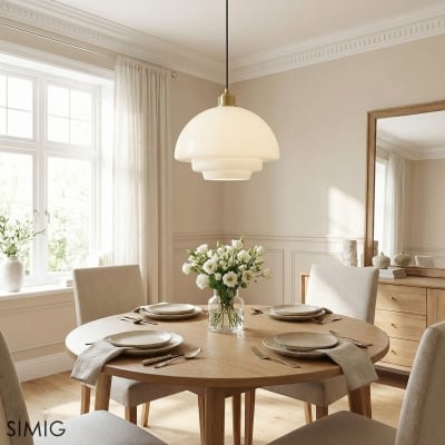 Lámpara colgante de vidrio multicapa de mediados de siglo S93