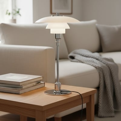 Layora meerlaagse glazen tafellamp - moderne metalen lamp voor de woonkamer T1178