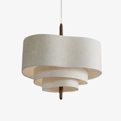 Softlume hanglamp met gelaagde stoffen kap - Sculpturale lamp met zachte kap voor sfeerverlichting in huis T1180