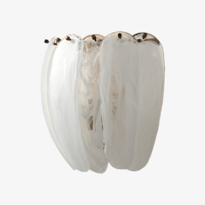 Velora Alabaste Tones gebogen glazen wandlamp - Sculpturaal elegant metalen detail voor slaapkamer of hal T1186