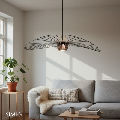 Suspension Vertigo - Design Moderne Industriel Chapeau de Paille S210