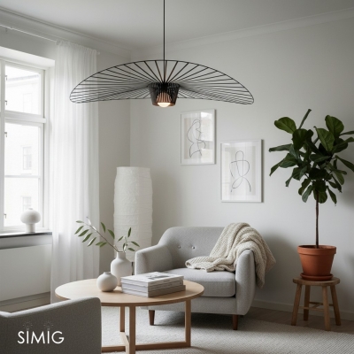 Suspension Vertigo - Design Moderne Industriel Chapeau de Paille S210