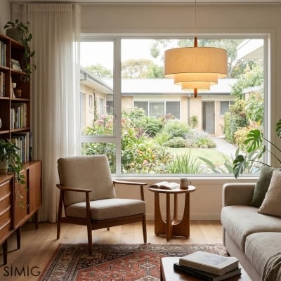 Lámpara colgante de tela estilo retro nórdico M46